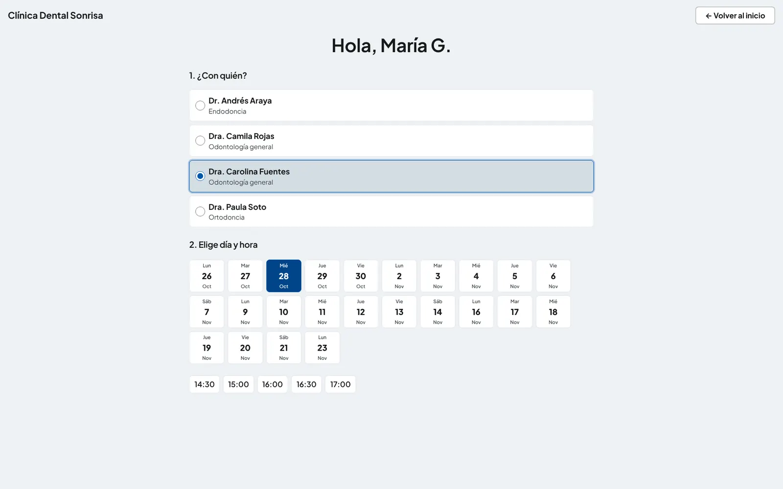 Oclux: kiosko de autoatención y página para pedir hora